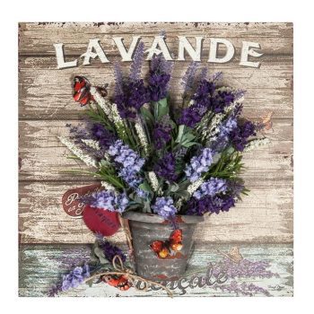 لوحة حائط فنية مقاس 40*40 بملمس بارز للورود-LAVENDER
