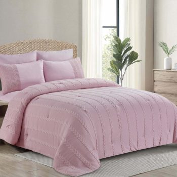مفرش شتوى مزدوج سادة  لون بينك مقاس مفرد ومزدوج