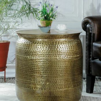 طاولة نحاسية دائرية 61X61X60 , منضدة , ديكون مجالس معدنى